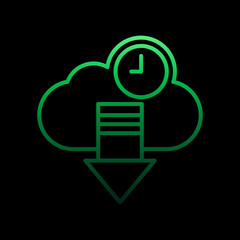 Poster - Download time nolan icon. Simple thin line, outline vector of time icons for ui and ux, website or mobile application