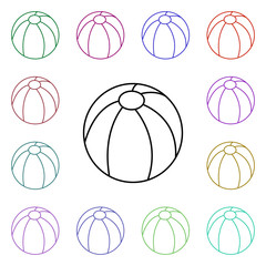 Poster - Ball line multi color style icon. Simple thin line, outline vector of toys icons for ui and ux, website or mobile application