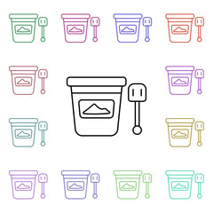 Poster - Bucket and spatula line multi color style icon. Simple thin line, outline vector of toys icons for ui and ux, website or mobile application