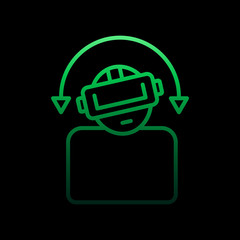 Poster - A man in virtual reality glasses nolan icon. Simple thin line, outline vector of virtual reality icons for ui and ux, website or mobile application