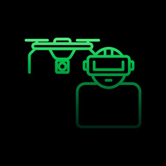 Poster - Control of drones in glasses nolan icon. Simple thin line, outline vector of virtual reality icons for ui and ux, website or mobile application