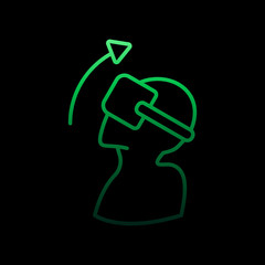 Poster - A man in virtual reality glasses nolan icon. Simple thin line, outline vector of virtual reality icons for ui and ux, website or mobile application
