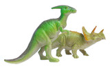 Fototapeta Zwierzęta - dinosaurs toys isolated  on white background