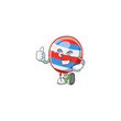 © kongvector - Independence day balloon cartoon character making Thumbs up finger