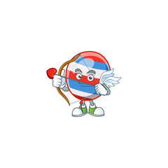 Poster - Sweet cartoon character of independence day balloon Cupid with arrow and wings