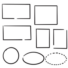 Wall Mural - hand drawn doodle frame collection illustration with line art cartoon style