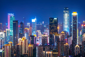  Night view of Chongqing Architecture and urban skyline..