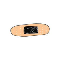 hand drawn medical patch vector illustration.