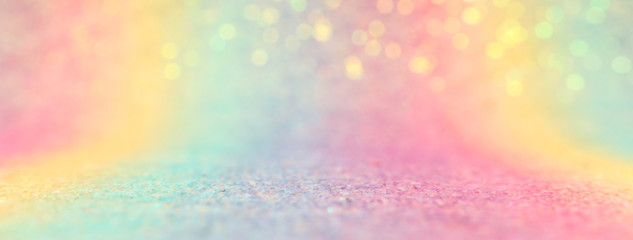 Wall Mural - image of rainbow pastel glitter background
