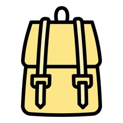 Poster - Textile backpack icon. Outline textile backpack vector icon for web design isolated on white background