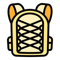 Poster - Student textile backpack icon. Outline student textile backpack vector icon for web design isolated on white background