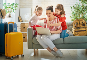 family preparing for the journey