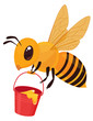 ミツバチのイラスト_蜂蜜のバケツ