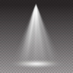 projector light effect isolated on transparent background. vector glow stage spotlight. shine spot b
