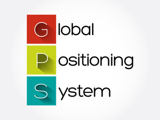 Poster - GPS - Global Positioning System acronym, technology concept background