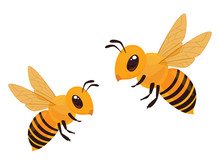 ミツバチのイラスト_2匹