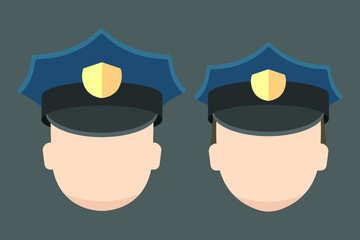 Wall Mural - Police face icon, People symbol