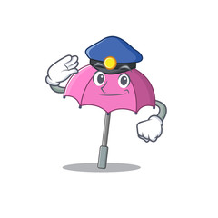 Poster - A picture of pink umbrella performed as a Police officer