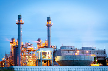 Power plant for Industrial Estate at twilight