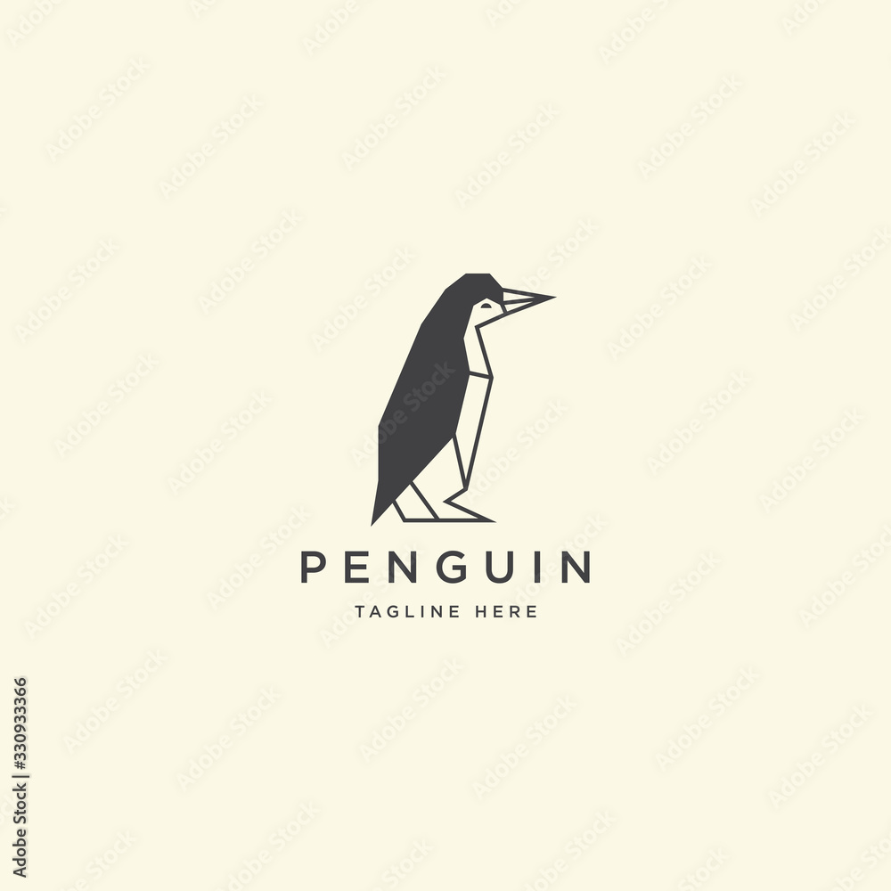 Geometric penguin logo icon design template vector illustration Stock ...