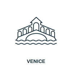 Venice icon from italy collection. Simple line Venice icon for templates, web design and infographics