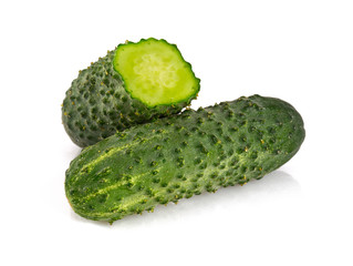 Wall Mural - cucumbers isolated on white