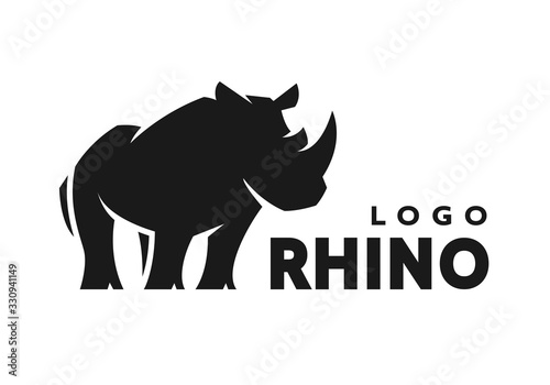 Cuadros en Lienzo African rhino silhouette. Logo, symbol. Vector illustration.