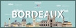 Bordeaux cityscape colorful poster. Vector illustration