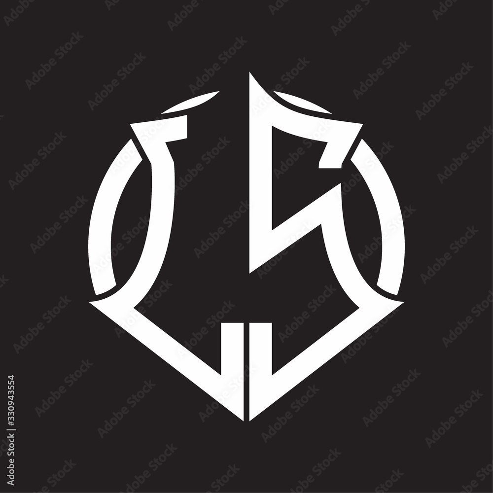 LS Logo monogram with emblem and circle rounded design template Stock ...