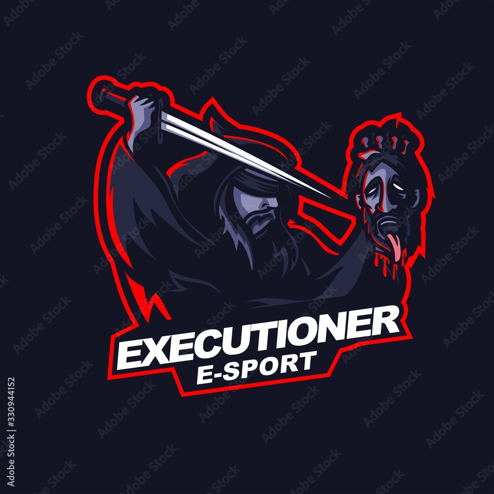 executioner beheading e-sport gaming mascot logo template Stock Vector ...