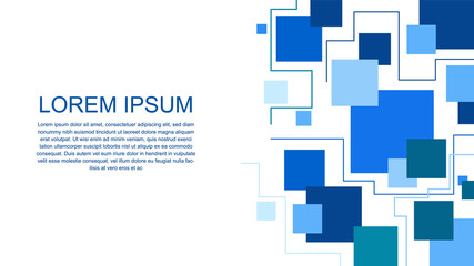 Poster - Geometric abstract line shapes square blue vector background