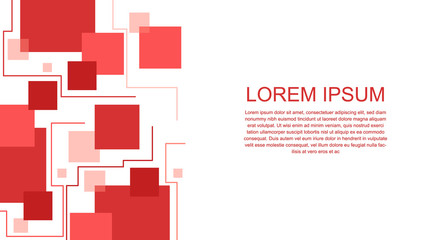Poster - Geometric abstract line shapes red vector background