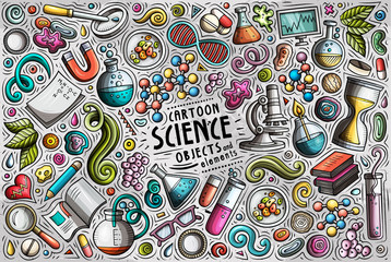 Wall Mural - vector set of science theme items, objects and symbols