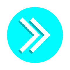 Poster - Double arrow badge icon. Simple glyph, flat vector of web icons for ui and ux, website or mobile application