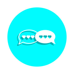 Poster - Bubbles conversation of lovers badge icon. Simple glyph, flat vector of web icons for ui and ux, website or mobile application
