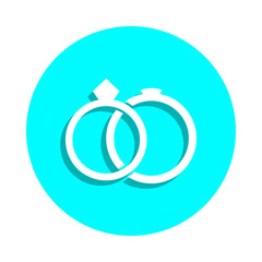 Poster - Wedding rings badge icon. Simple glyph, flat vector of web icons for ui and ux, website or mobile application