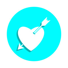 Poster - Pierced heart with an arrow badge icon. Simple glyph, flat vector of web icons for ui and ux, website or mobile application