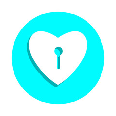 Poster - Castle in the shape of a heart badge icon. Simple glyph, flat vector of web icons for ui and ux, website or mobile application
