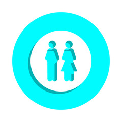 Poster - man and woman in a circle badge icon. simple glyph, flat vector of web icons for ui and ux, website 