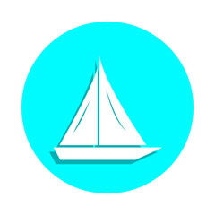 Sticker - Sailing yacht badge icon. Simple glyph, flat vector of web icons for ui and ux, website or mobile application