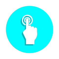 Fototapete - finger presses the button badge icon. simple glyph, flat vector of web icons for ui and ux, website 