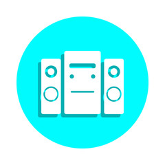 Poster - Acoustic music system badge icon. Simple glyph, flat vector of web icons for ui and ux, website or mobile application
