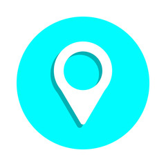 Poster - Pin badge icon. Simple glyph, flat vector of web icons for ui and ux, website or mobile application