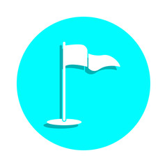 Poster - Golf flag badge icon. Simple glyph, flat vector of web icons for ui and ux, website or mobile application
