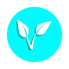 Poster - Leaves of a plant badge icon. Simple glyph, flat vector of web icons for ui and ux, website or mobile application