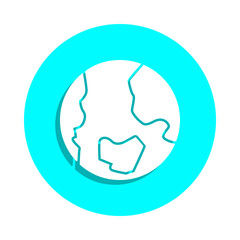 Poster - Earth badge icon. Simple glyph, flat vector of web icons for ui and ux, website or mobile application