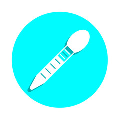 Poster - Thermometer badge icon. Simple glyph, flat vector of web icons for ui and ux, website or mobile application