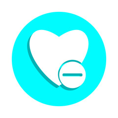 Poster - Remove the heart badge icon. Simple glyph, flat vector of web icons for ui and ux, website or mobile application