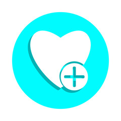 Poster - Add heart badge icon. Simple glyph, flat vector of web icons for ui and ux, website or mobile application