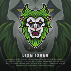 Wall Mural - The lion joker face